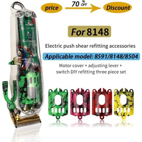 DIY hair clipper modification parts motor motor cover transparent shell adjusting lever switch kit model 8591/8148/8504