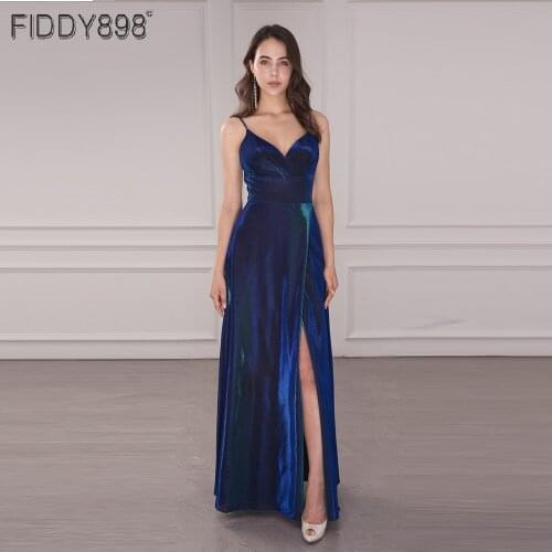 A-line Sweetheart Spaghetti Straps Long Party Dress 2021 Split Side Simple Prom Gowns Vestidos Do Baile De Finalistas