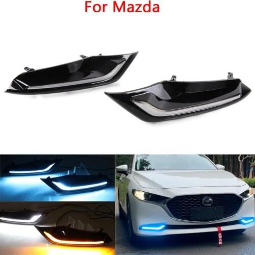 For Mazda 3 Axela 2019 2020 LED Daytime Running Lights Daylight Fog lamp with turn signal light