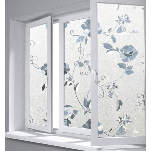 Electrostatic protection glue-free garden flower vine glass film heat insulation sunscreen bathroom balcony window pvc film