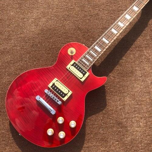 Rosewood fingerboard electric guitar maple top Purplish red Chrome hardware Free shipping