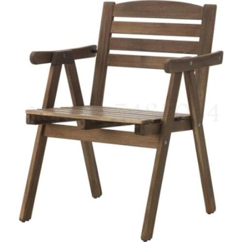 Fuchmann Can Be Placed Outdoor Chair Solid Wood Garden Chair Armchair Dining Chair