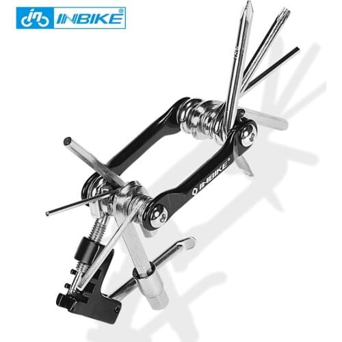 INBIKE 10 in 1 Multifunction Bicycle Repair Tools Cycling Chain Rivet Extractor Hexagon Wrench Bike Repair Tool Accessories