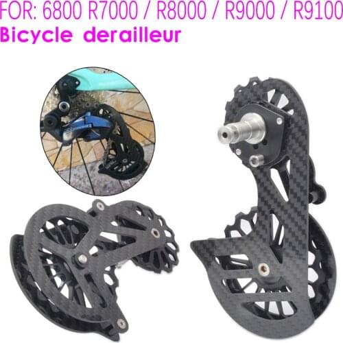 Bicycle carbon fiber ceramic rear derailleur17T pulley Guide Wheel for R5800 R6800 R7000 R8000 R9100 R9000 bicycle accessories