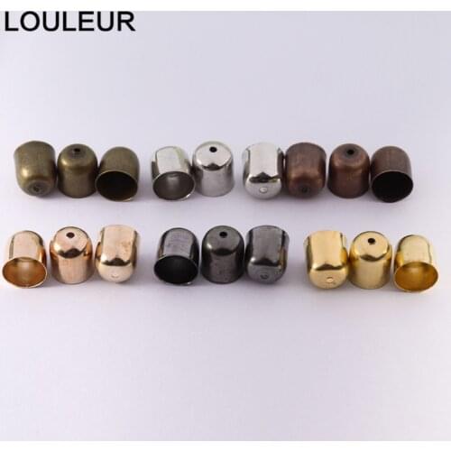 50-100pcs DIY Tassel Caps Leather Cord Cap Clasp End Tip Cap Crimp End Beads Caps Fit 3 4 5 6 8 10 12mmFor DIY Jewelry Making