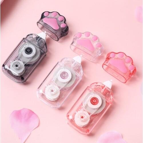 3 Colors Cute Novelty Cat Paw Correction Tape Kawaii Glue Tape Correction Band Kids Gifts School Office Supplies Stationery