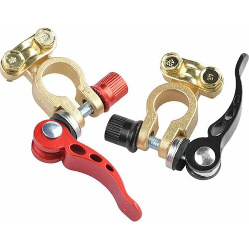 1 Pair Brass Battery Terminals Connectors Wire Cable Clamp Battery Terminal With Power-Off Protection Sub-Clamp Accessories