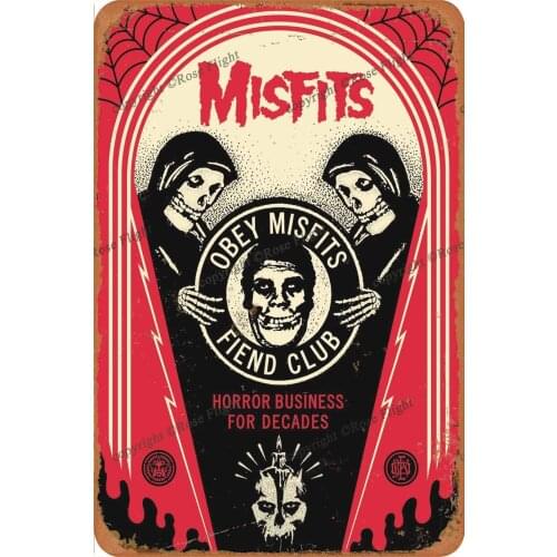 Misfits Horror Business Retro Tin Sign Vintage Poster Plaque Wall Decor for Bar Cafe Garden Bedroom Office Hotel 20x30 cm