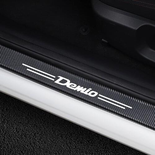 4PCS Car Scuff Plate Door Sill Cover Panel Step Carbon Fiber Protector Stickers For Mazda Demio Auto Door Threshold Accessories