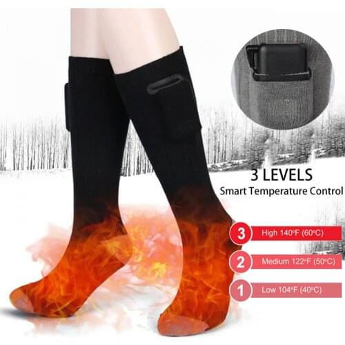 Winter Heating Socks Rechargeable Electric Socks Waterproof Battery Powered Cold Weather Camping Skiing Equipment Mens Socks