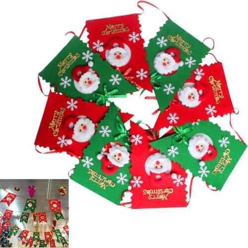 New Christmas Tree Hanging Flag Banner Xmas Ornament Gift Home Yard Flag Decor