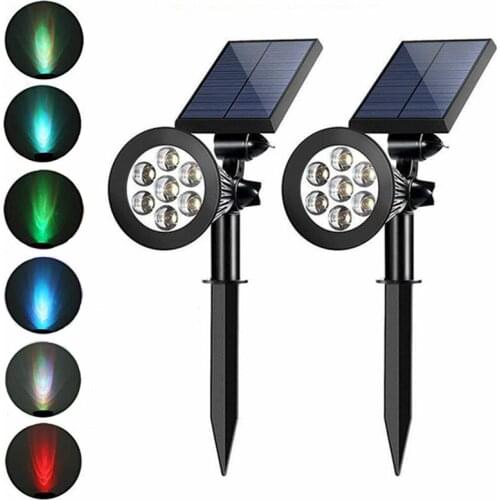 7 LED Outdoor Solar Lights RGB Changing Lawn Ground Lamp IP65 Waterproof Landscape Spotlights Garden Decoration Solar Lamp