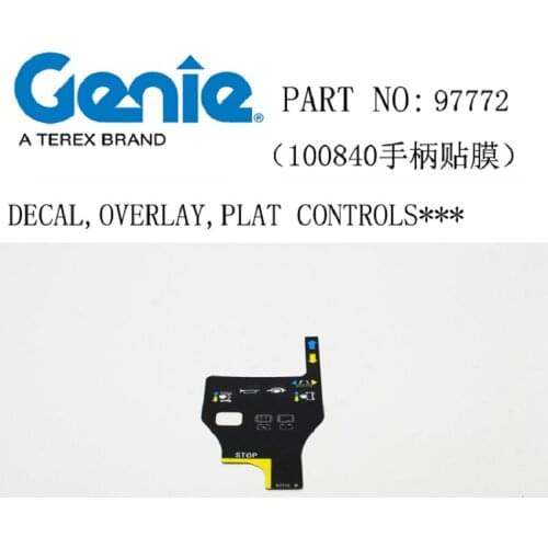 Control Box Overlay Decal 97772 97772GT for Genie GR-12 GR-15 GR-20 GS-1530 GS-1930 GS-2032 GS-3232 QS-12R QS-15R QS-20R