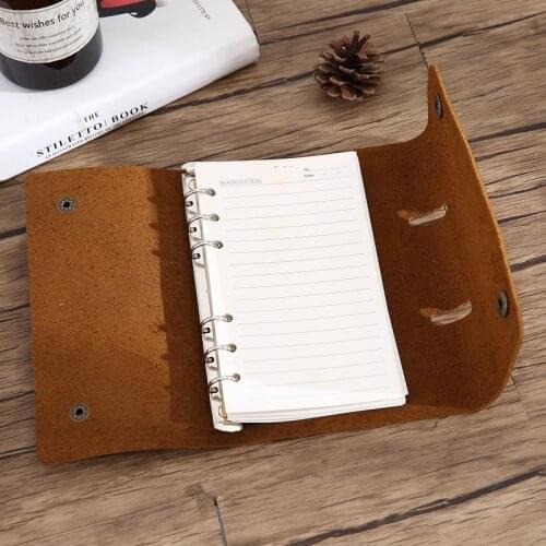 Vintage Leather Notebook Leather Loose-leaf Office Meeting Notebook Work Hand Account Diary Students Notebooks