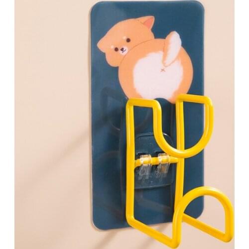 Perforation-free waterproof creative strong trackless wall washbasin stainless steel washstand stick hook J05