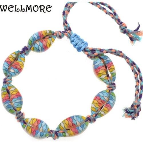 WELLMORE women bracelet fashion colorful shell bohemia bracelets for women charm bracelets female jewelry