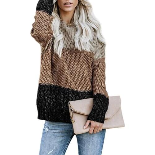 Womens Sweaters Kawaii Ulzzang College Wind Contrast Striped Moon Sweater Female Harajuku Plus Size Winter Clothes For Women