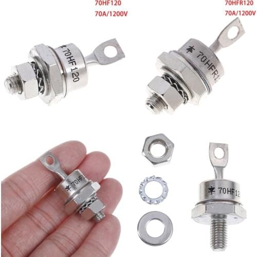 1PC Hot Sale 70A 1200V 70HF120 70HFR120 High Power Rectifier Metal Stud Type Rectifier Diodes Accessories