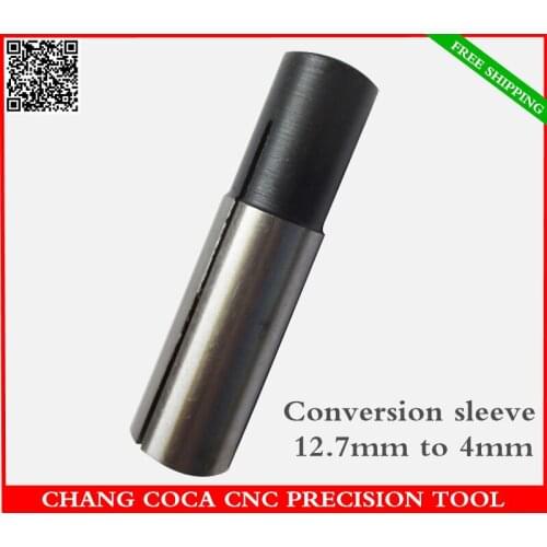 12.7mm to 4mm,Freeshipping CNC solid carbide End Mill conversion sleeve,woodworking router,high Precision Diameter conversion