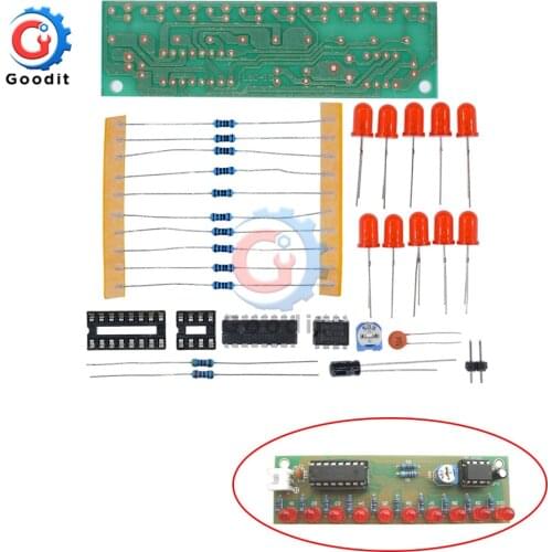 2Pcs/Lot NE555+CD4017 Driver Water Powered NE555 Circuit LED Electronic DIY Kits Module LED Light Kit Chaser Water Flowing Light