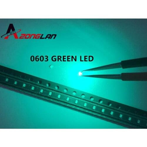 500pcs SMD 0603 LED Diode Light-emitting-diodes Emerald Green Esmeralda Verde 0603 SMD LED Diodo Bright Chips Diodi Pack 525nm