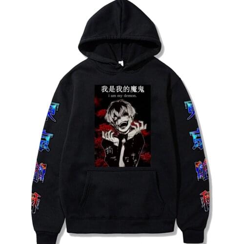 Anime Tokyo Ghoul Pullover Sweatshirt Costume Hoodies Harajuku Sudadera Hombre