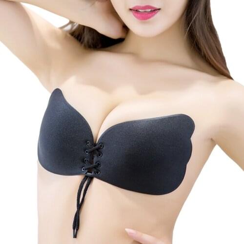 Sexy Womens Invisible Bra Push Up Seamless Self Adhesive Sticky Bra Wedding Party Front Strapless A B C D Cup Fly Bras For Women