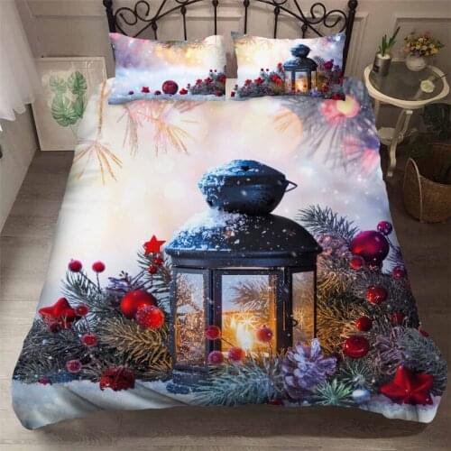 Fanaijia 3D Christmas Bedding Set Luxury Cartoon Duvet Cover Set Kids New Years Gift Bed Comforters
