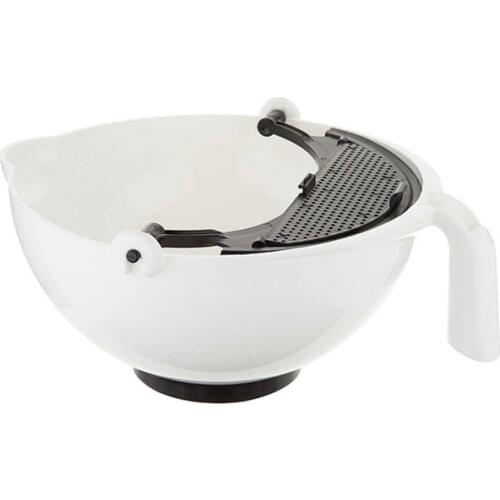 Hot Sale Multifunctional Mixing Bowl With Spatula Food Grade Plastic Salad Mixing Bowl Vegetable Cleaning Bowl Home Kitchen Tool