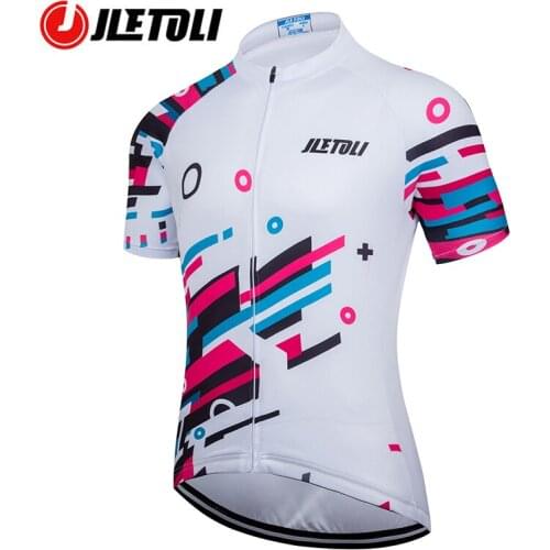 JLETOLI Pro Summer Womens Cycling Jersey Breathable Road Bicycle Shirt MTB Bike Jersey Top Outdoor Sport Clothing Ropa Ciclismo
