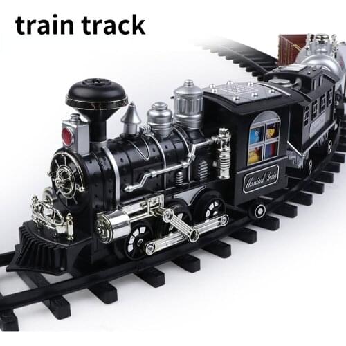 Classic Steam Train Railways Smoking Childrens Electric Train Track Simulation Model Toy Boy
