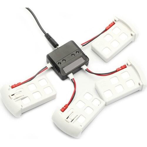 4PCS 3.7V 500mAh Lipo Battery for Syma X5UC/ Syma X5UW RC Quadcopter + 4-in-1 Batteries Charger