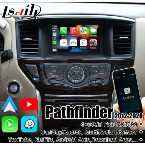 Wireless Apple CarPlay Android Auto Interface for Nissan Pathfinder 2013-2017 original screen upgrade with Youtube