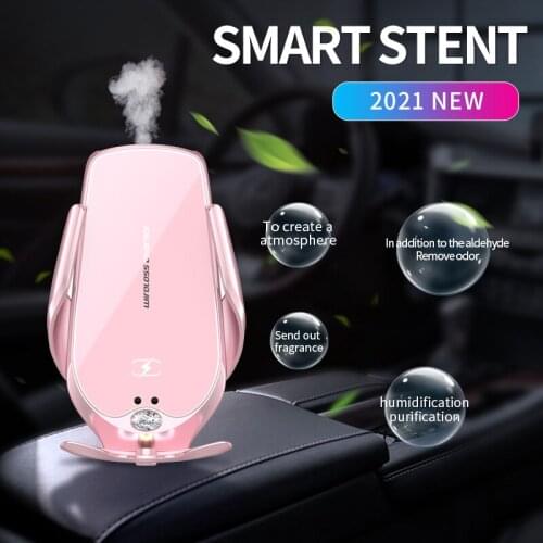 Magnetic Wireless Charging Mobile Phone Navigation Support 15W Pink Car Aromatherapy Spray Humidification Pink Car Accessories