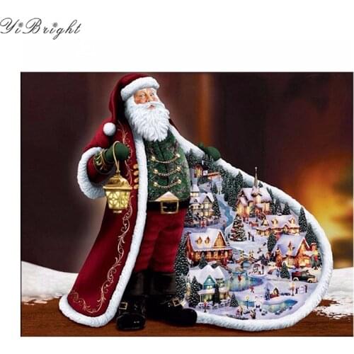 Hot Sale Diy 5D Diamond painting Wall Decor Needlework Santa Claus Embroidery Landscape Father Christmas Needles Cross Stitch YQ