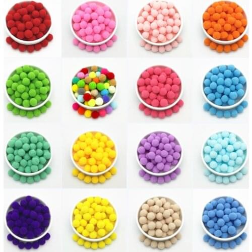 Pompom 15mm Fur Plush Ball for Craft Handmade DIY Soft Pompons Wedding Home Decor Garment Sewing on Cloth Accessories 20g 144pcs