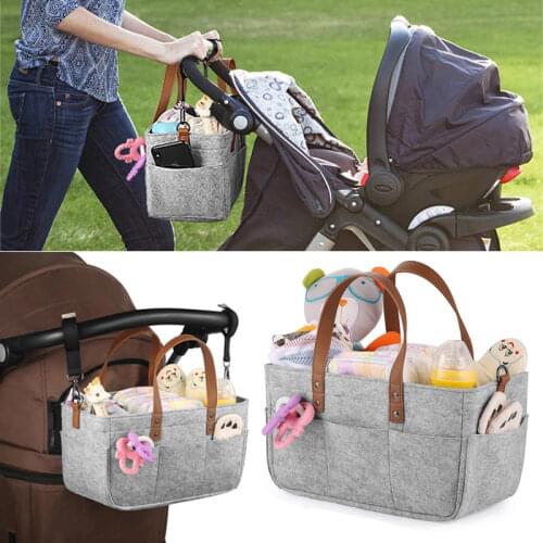 Portable Baby Diaper Caddy Organizer Changing Bag Portable Bottle Cup Holder Maternity Bag Stroller Organizer Travel Storage Bag