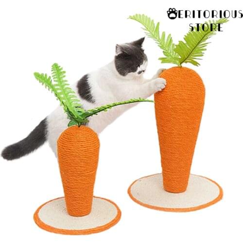 Pet Supplies Sisal Rope Cute Simulation Radish Shape Cat Climbing Frame Orange Green Cat Scratching Board Puppy Grinding Paw Toy