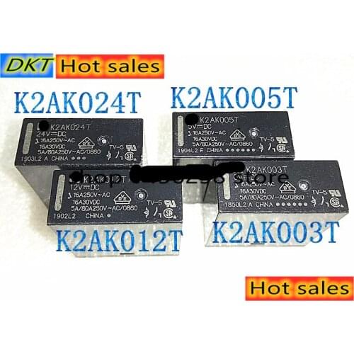 Free shipping lot(10pieces/lot) 100%Original New FT K2AK005T K2AK012T K2AK024T DIP-4 16A 5VDC 12VDC 24VDC Power Relay