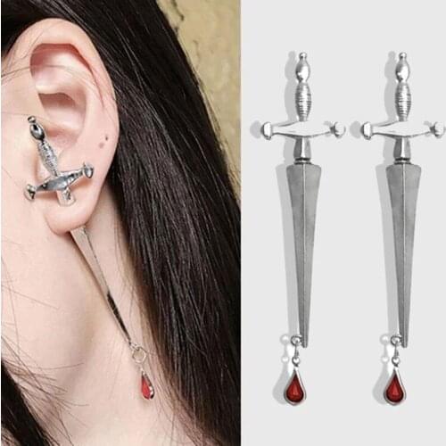 Blood Sworn Dagger Stud Earrings Fashionable Durable for Women Girls Earrings SAL99
