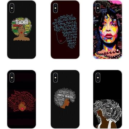 Silicone Phone Cases Cover For Motorola Moto X4 E4 E5 G5 G5S G6 Z Z2 Z3 G3 G2 C Play Plus Black Woman Natural Hair Words In Afro