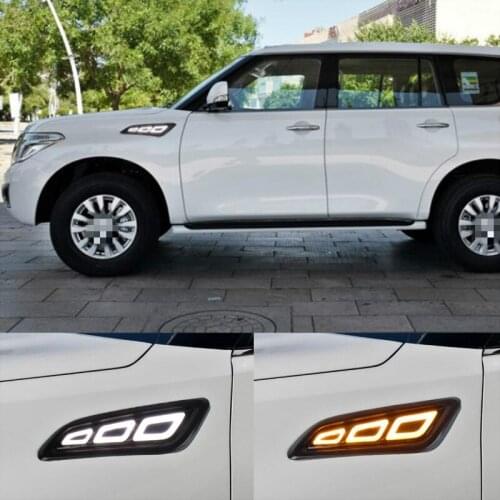 LED Daytime Running Light 12V DRL Turning Signal Lamp Car Fender Light For Nissan Patrol 2014 2015 2016 2017 2018 2019
