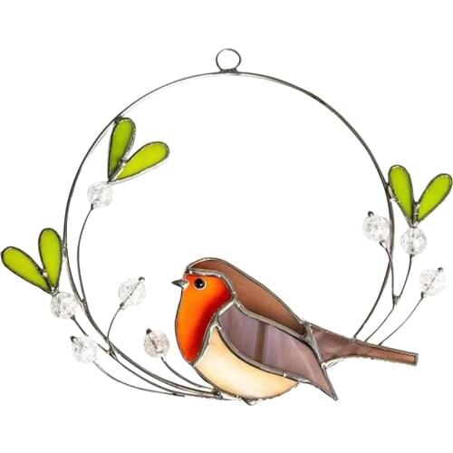 Mini Stained Bird Glass Window Hangings Acrylic Wall Hanging Birds Decor Room Accessories Scandinavian Decor Mothers Day Gifts