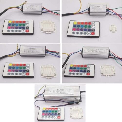 Waterproof 10W 20W 30W 50W 100W RGB LED Driver for RGB LED Chip COB SMD LED Beads with 24 Key Remote For Floodlight Spotlight