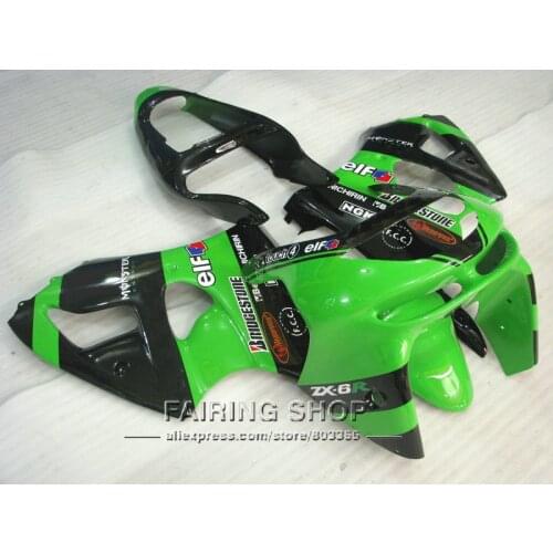 Green Fairings Bodywork Kits For Kawasaki ZX6R 636 1998 1999 98 99 zx-6r Fairing Kit 7gifts S02