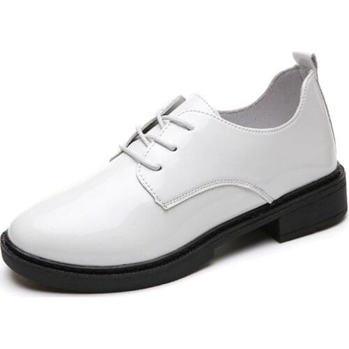 New Fashion Women Walking Shoes Lace Up Leather Pumps Girls Summer Breathable Sneakers Non-Slip Daily Casual Shoes for Street