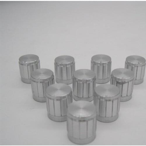 10pcs Volume Control Rotary Knobs white For 6mm Dia. Knurled Shaft Potentiometer Audio amplifier knob Diameter 21MM / high 17MM