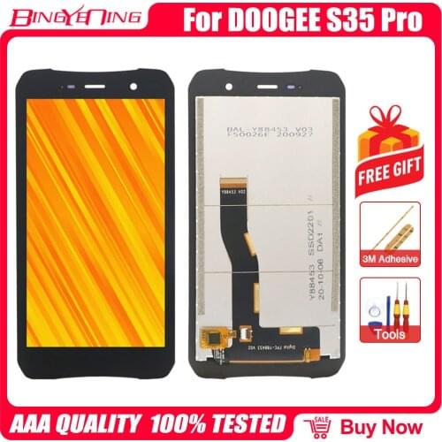 100% Original 5.0 Inch LCD&Touch Screen Digitizer Display Module Repair Replacement Part For DOOGEE S35 Pro Cellphone