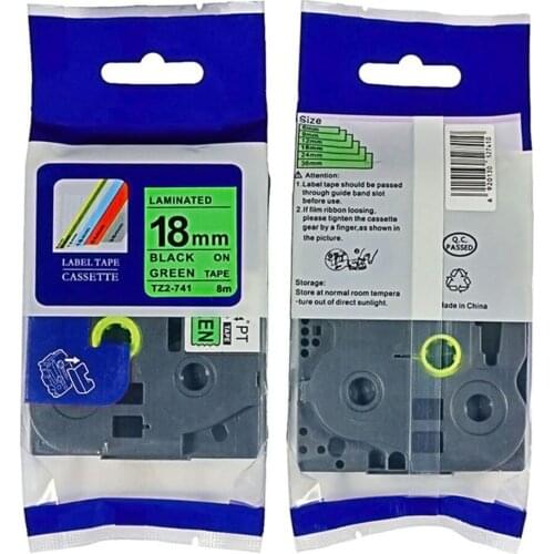 18mm tz tze label tape tz741 TZE-741 TZE741 tz741 tze 741 for P-touch label printer label maker ribbon tape cartridge tape