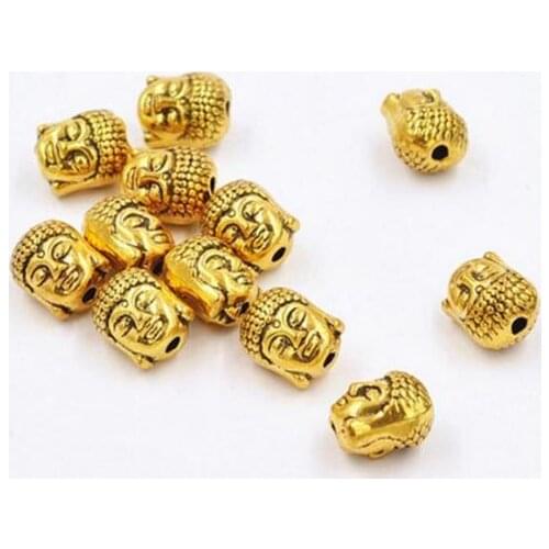 Free Ship 200pcs Gold Buddha Head Spacer Beads Jewelry Making Accessory 10x8mm